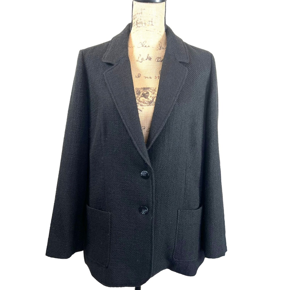 J Jill Tweed Blazer Black Women's LP